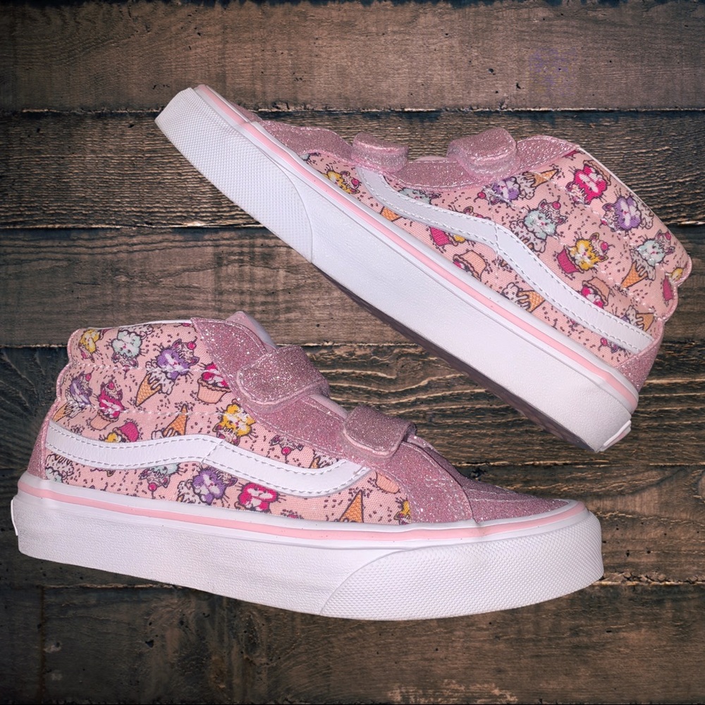 Vans Girls Kitty Cake Pink Glitter Sneakers